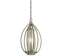 1 Bulb Ceiling Pendant Light Fitting Sterling Gold LED E27 60W Bulb