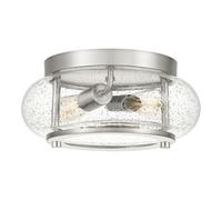 Loops 1 Bulb Flush Light Low Ceiling Brushed Nickel LED E27 60W Bulb in Metallics Loops Metallics