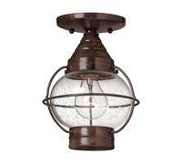 1 Bulb Flush Light Low Ceiling Sienna Bronze LED E27 60W Bulb