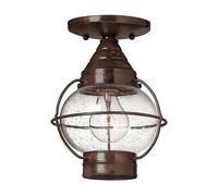 1 Bulb Flush Light Low Ceiling Sienna Bronze LED E27 60W Bulb