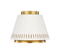 Stylish Gold And Matte White Flush Light With Conical Shades - 60W Led E27