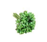1 Bunch 12pcs Artificial Flower Stamen, 9cm Mini Artificial Pip Berry Picks Bunch for Craft DIY Wreath Making Wedding Decor, Green