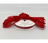 1 Bundle of 3mm x 10 metres Grosgrain Ribbed Ribbon Poppy Bright Red Double Sided 3 mm 1/8"