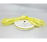 1 Bundle of 3mm x 10 metres Satin Ribbon Lemon Yellow Double Sided 3 mm 1/8"
