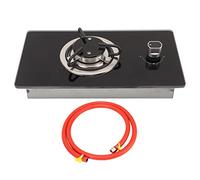 1 Burner Portable Propane Gas Cooktop with Tempered Glass Panel, 67in Gas Pipe, Fire Level Adjust, Single Ignition Burner Stove Top for RV Home