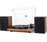 1 BY ONE Bluetooth Turntable Hi-Fi System with 36 Watt Bookshelf Speakers, Vinyl Record Player with Magnetic Cartridge