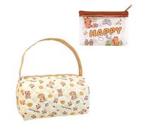 1 Capybara-Themed Makeup Storage Bag and 1 Mini Lipstick Bag, The Zip is Smooth and Safe to Store, The Size is Small and Easy to Carry, and The Cosmetics and Small Belongings are Organized.