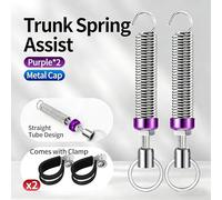 1 * Car Trunk Spring Coil Torsion Spring Automatic Lift Assist Quick Install Kit Metal Construction For Non-hydraulic Trunks Wear-resistant (purple buckles*2)