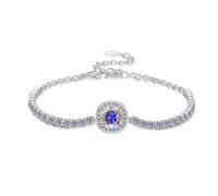 1-carat D-color moissanite women's silver bracelet, made of platinum material, with genuine gold electroplating for long-lasting color retention. It is a gift for women's engagement birthdays