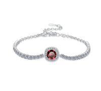 1-carat D-color moissanite women's silver bracelet, made of platinum material, with genuine gold electroplating for long-lasting color retention. It is a gift for women's engagement birthdays