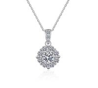 1 Carat Moissanite Pendant Necklace for Women 100% Necklace Jewelry Gift