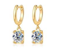 1 Carat S925 Sterling Silver D Colour VVS1 Drop Earrings for Girls Special Occasion Gift Small Sterling Silver Diamond