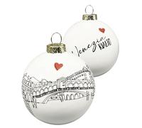 1 Ceramic Christmas Ball Venice Rialto Bridge 8 cm Italian Craft Decoration