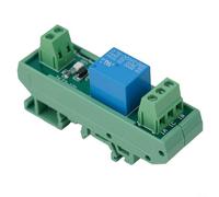 1 Channel DIN Rail Relay Board with Built-in Electromagnetic Relay, Surge Suppression, and Overvoltage Protection for Electrical Systems (DC24V)