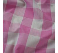 1" Checked Squares Polycotton Gingham Fabric Check Material Soft Dress Crafts Uniforms Table Cloth Bunting | 44" - 112 cm Wide (Baby Pink, Per Metre)