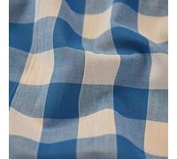 1" Checked Squares Polycotton Gingham Fabric Check Material Soft Dress Crafts Uniforms Table Cloth Bunting | 44" - 112 cm Wide (Turquoise Blue, Per Metre)