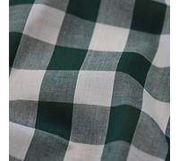 1" Checked Squares Polycotton Gingham Fabric Check Material Soft Dress Crafts Uniforms Table Cloth Bunting | 44" - 112 cm Wide (Bottle Green, Per Metre)