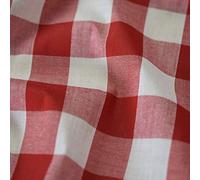 1" Checked Squares Polycotton Gingham Fabric Check Material Soft Dress Crafts Uniforms Table Cloth Bunting | 44" - 112 cm Wide (Red, Per Metre)