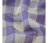 1" Checked Squares Polycotton Gingham Fabric Check Material Soft Dress Crafts Uniforms Table Cloth Bunting | 44" - 112 cm Wide (Lilac, Per Half Metre)