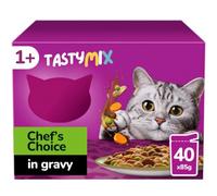 1+ Chef's Choice Mix Mixed Adult Wet Cat Food Pouches in Gravy 40 x 85g