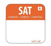 1" Colour Coded Orange Saturday Food Safety Day Labels Food Rotation System Catering Hygiene Home Kitchen Restaurant Storage Saturday - Orange. 1000 labels per roll