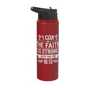 1 Cor The Faith is Strong with This One 16:13 Stainless Steel Insulated Water Bottle