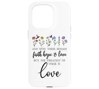 1 Corinthians 13:13 Bible Verse Christian Faith Hope Love Case for iPhone 15 Pro