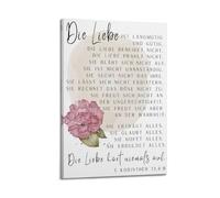 1 Corinthians 13 4 Watercolor ChristianCanvas Poster Wall Art Poster for Room Living Room Study Aesthetics And DecorationFrame-style 08x12inch(20x30cm)