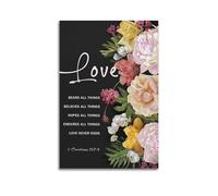 1 Corinthians 13 7 Quote ChristianCanvas Poster Wall Art Poster for Room Living Room Study Aesthetics And DecorationUnframe-style 08x12inch(20x30cm)