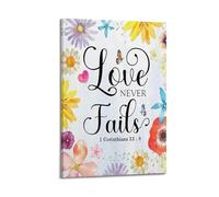 1 Corinthians 13 8 Scripture QuoteCanvas Poster Wall Art Poster for Room Living Room Study Aesthetics And DecorationFrame-style 20x30inch(50x75cm)