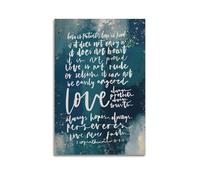 1 Corinthians 13 Watercolor ChristianCanvas Poster Wall Art Poster for Room Living Room Study Aesthetics And DecorationUnframe-style 08x12inch(20x30cm)