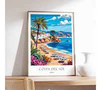 1 Costa Del Sol Poster Spain Poster Andalusia Poster Mediterranean Poster European Poster Costa Poster A5 - Wall Art Home Decor Movie Poster Canvas Film Cinema Retro Vintage Cult Classic Nostargic Sa