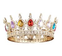 1 Crown Birthday Tiara Wedding Princess Crown Golden Tiara for Bride Wedding Ceremony Birthday Party Photo Shooting 15 x 15 x 5.5 cm