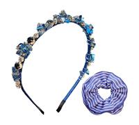 1 Crystal Headband And 1 Hair Tie, Vintage Rhinestone Headband, Elegant Hair Accessories, Fashionable Hair Accessories, Women'S Hair Accessories, Hair Decoration Accessories