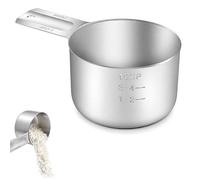 1 Cup Stainless Steel Measuring Cups, 240ml Metal Measure Cup with Handle, Precise Dog Food Scoop and Rice Measuring Cup for Wet Dry Ingredients, Cooking and Baking, Dishwasher Safe