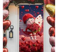 1 Cupid Love banner, vinyl fabric, romantic Valentine's Day wall decoration, easy to hang, no power required 300x200CM