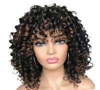 1. Curly Wigs For Women Breathable Synthetic Hairpiece African Head Covering Daily & Cosplay Styling Short Curly Synthetic Wigs With Bangs