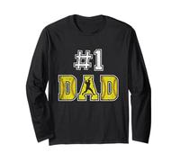 #1 Dad Funny Number One Softball Dad from Daughter Long Sleeve T-Shirt