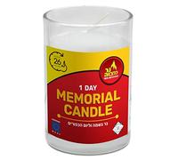 1 Day Yartzeit Candle - 1 Pack - 24 Hour Kosher Yahrtzeit Memorial and Yom Kippur Candle in Glass Jar