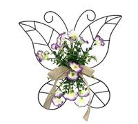 1* Decorative Flower Butterfly Iron Frame Door Butterfly Wreath Flower Decor Artificial Flower For Mother's Day