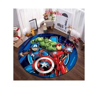 (#1, Diameter 100cm) Marvel The Avengers Spiderman Round Rug Bedroom Carpet Doormat Non-slip Mat