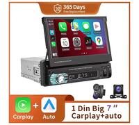 1 Din MP5 Player 7 Inch Carplay Android Auto Universal Manual Automatic Retractable Touch Screen Car Player FM Radio