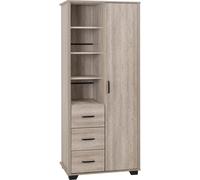(1 Door 3 Drawer Open Shelf Wardrobe) Oliver Bedroom Furniture Range in Light Oak Effect