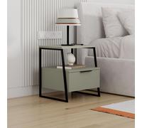 1 Door Ash Green Bedside Table Nightstand Cabinet FWStyle Green One Size