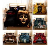 (#1, Double (200cm × 200cm)) Horror Annabelle 3D Bedding Set Quilt Duvet Cover Pillowcase Single Double King