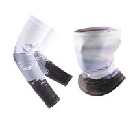 1 Double Sports Arm Guard And 1 Piece Mask, Sunscreen Ice Sleeves, Arm Sleeves, Cooling Sunscreen Sleeves, Cycling Arm Sleeves, Running Arm Sleeves.