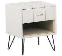 1 Drawer Bedside Table BETIN Faux Leather White