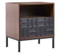 Beliani 1 Drawer Bedside Table CARAQUET Dark Brown, Brown