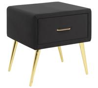 1 Drawer Bedside Table FLAYAT Velvet Black