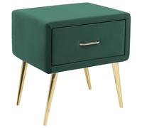 1 Drawer Bedside Table FLAYAT Velvet Emerald Green